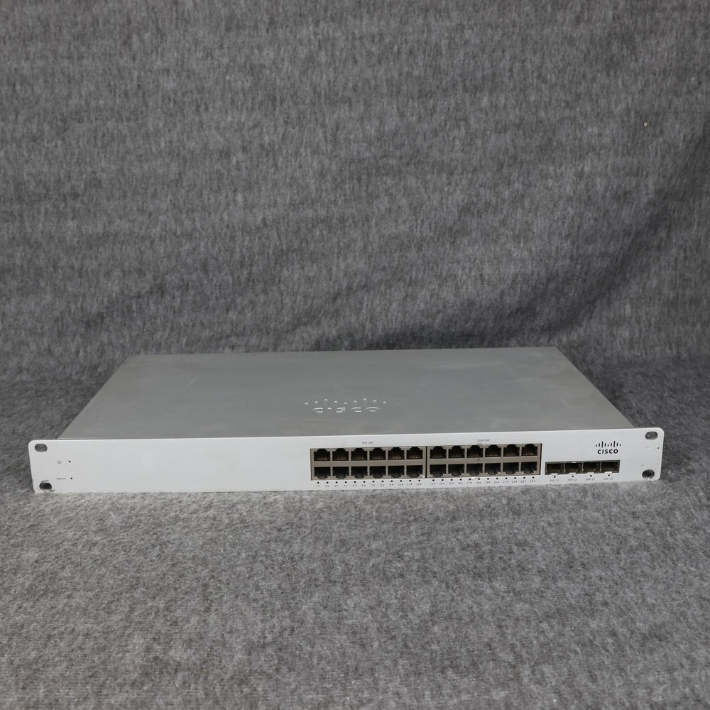 Cisco Meraki MS220-24P 24-Port Gigabit PoE Switch MS220-24P-HW Rackmount Silver
